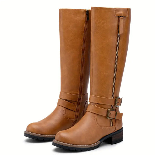 Elise - Skórzane wysokie buty