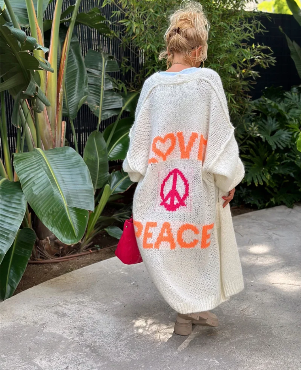 Ariana - Przytulny damski kardigan w stylu peace and love