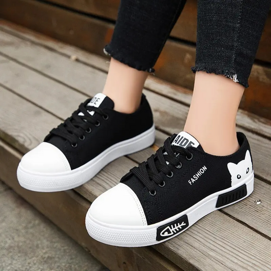 Wytseke Sneakers | Damskie buty płócienne z wzorem kota