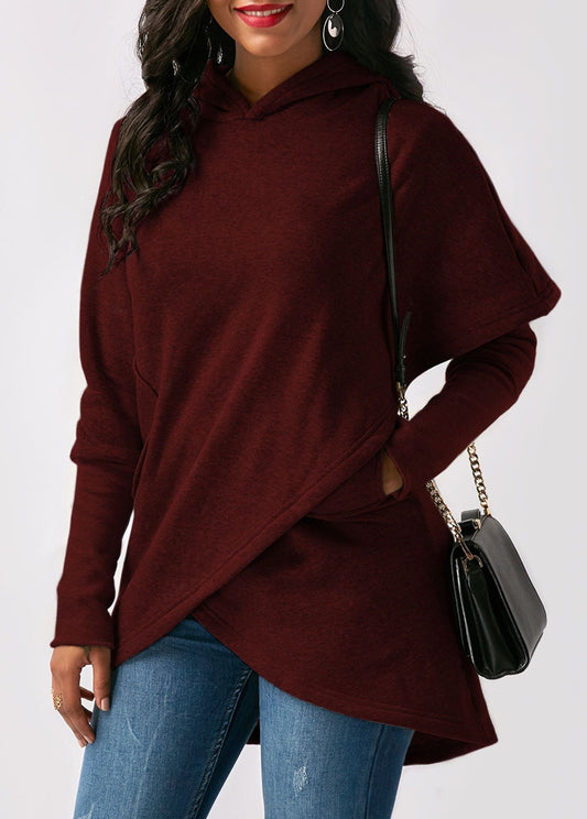 Bluza Wilrene | Asymetryczna bluza z kapturem