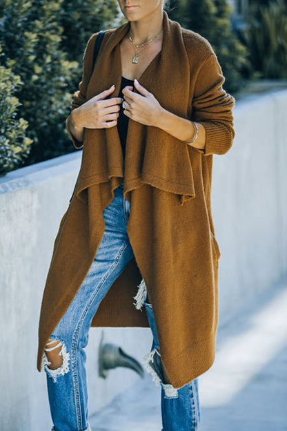 Ursina Cardigan | Długi dzianinowy otwarty kardigan