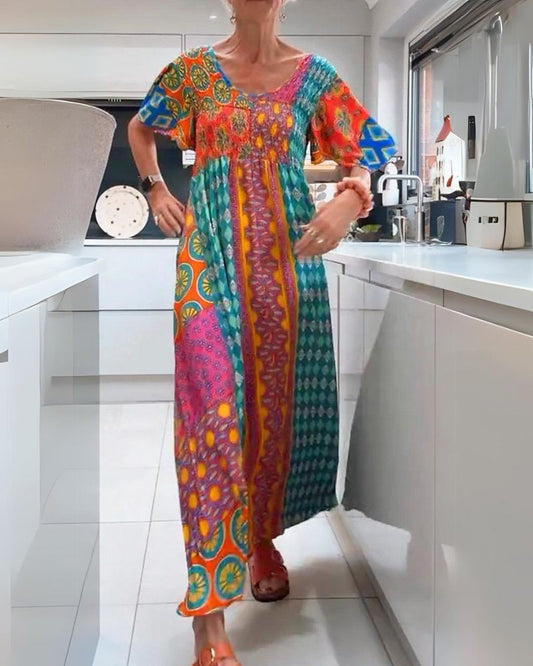 LD | Sukienka w stylu bohemy z wzorem paisley