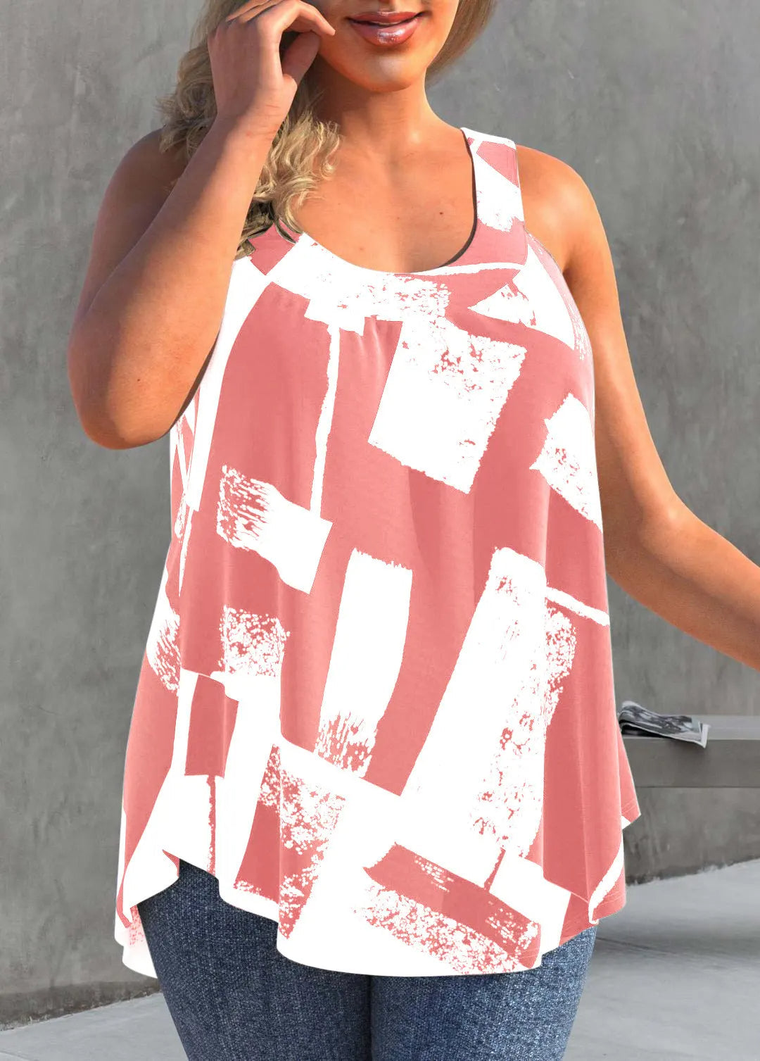 Vardi Dante™ Rose Plus-Size Top | Przewiewny i modny
