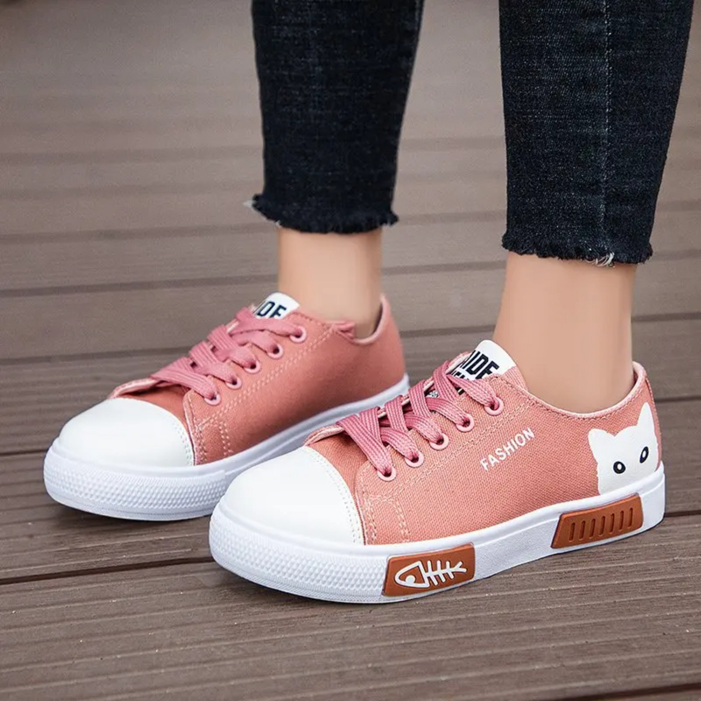 Wytseke Sneakers | Damskie buty płócienne z wzorem kota