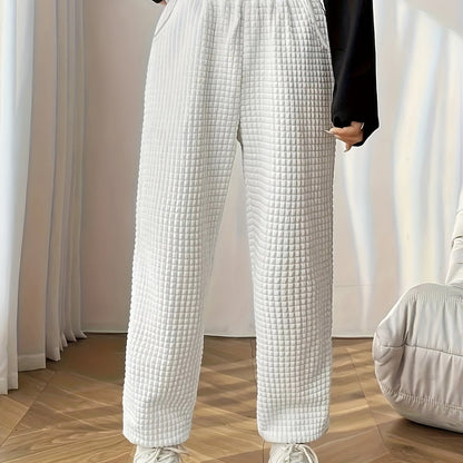 Damskie spodnie dresowe z dzianiny waflowej Emma | Casual