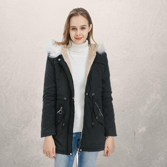 Anne - Stylowa parka ze sztucznym futrem