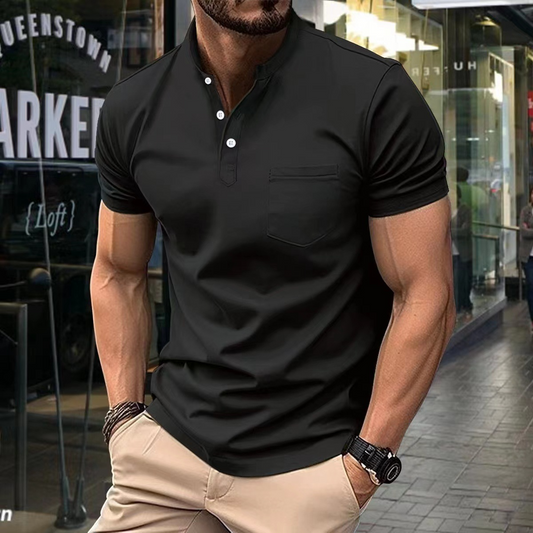 Elegancka męska koszulka polo z półkołnierzykiem