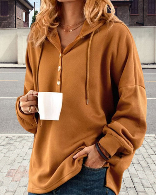 Bluza Oryssa | Przytulna bluza z kapturem z guzikami