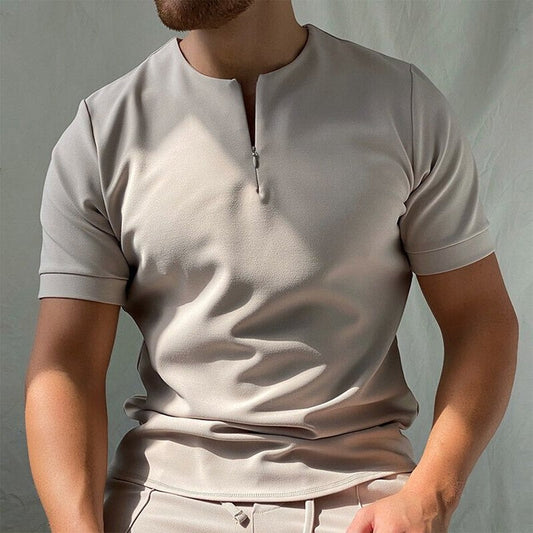 Kaiser | O-neck T-shirt z zapięciem na zamek błyskawiczny
