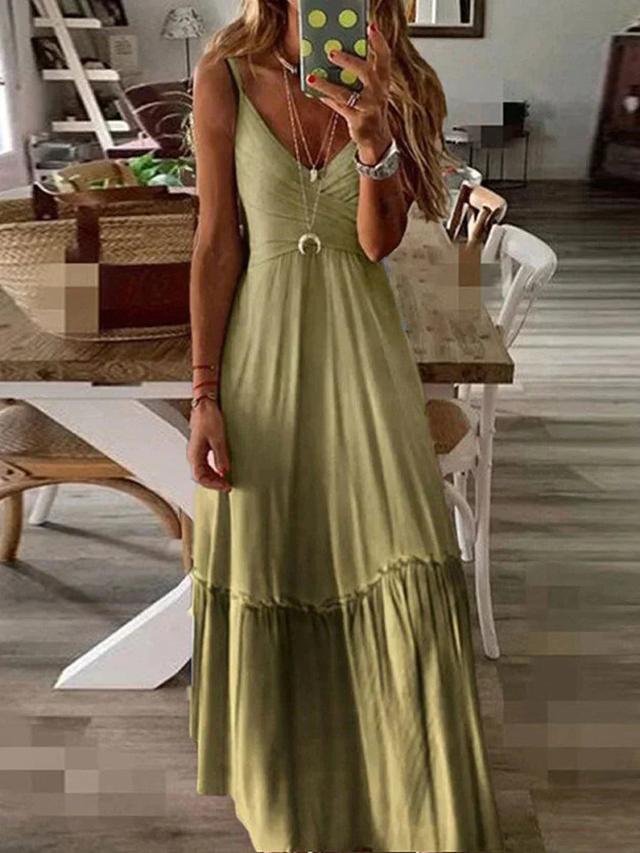 Sherie - Elegancka długa letnia sukienka na co dzień