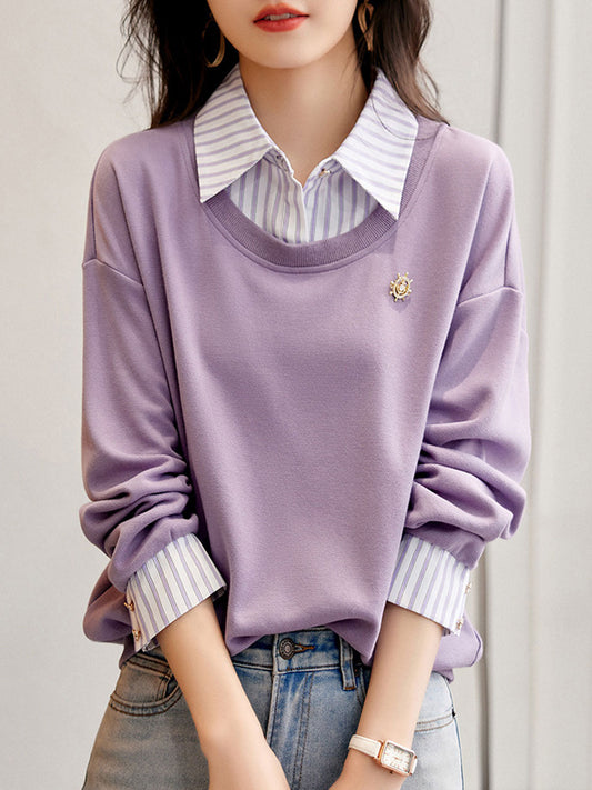 Bluza Florenda | Casualowa patchworkowa bluza w paski