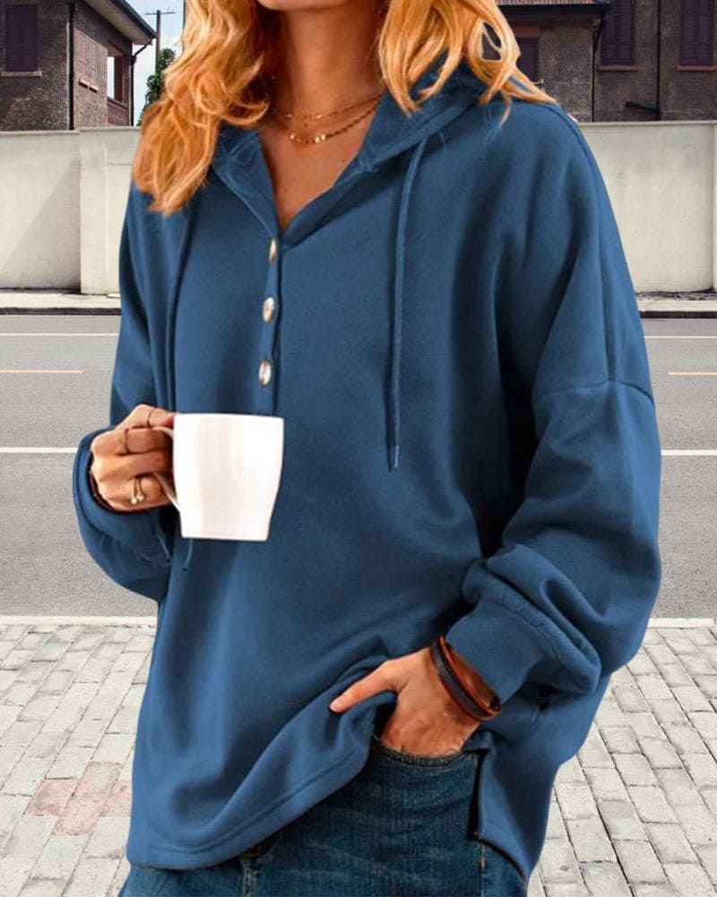Bluza Oryssa | Przytulna bluza z kapturem z guzikami