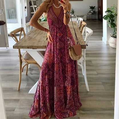 Harriet - Sukienka maxi z nadrukiem boho