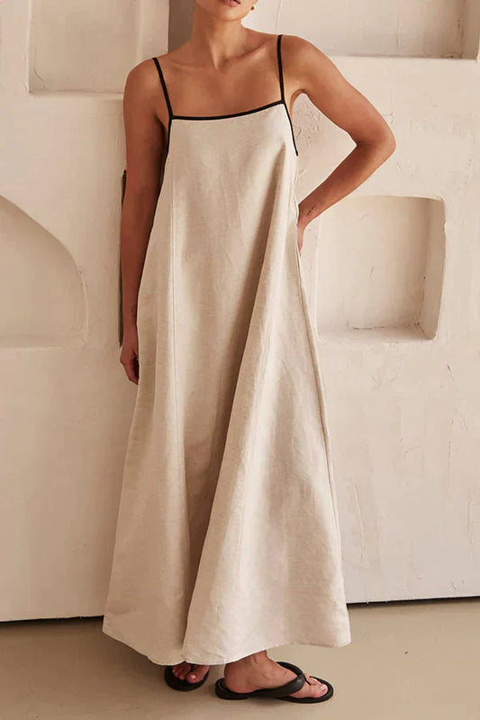 Connie - Modna lniana sukienka maxi