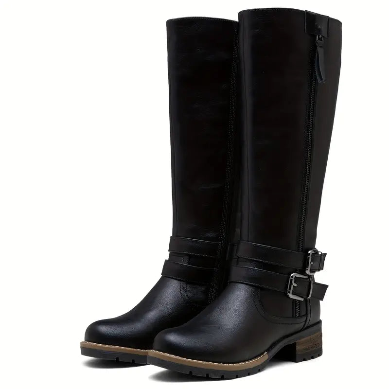 Elise - Skórzane wysokie buty