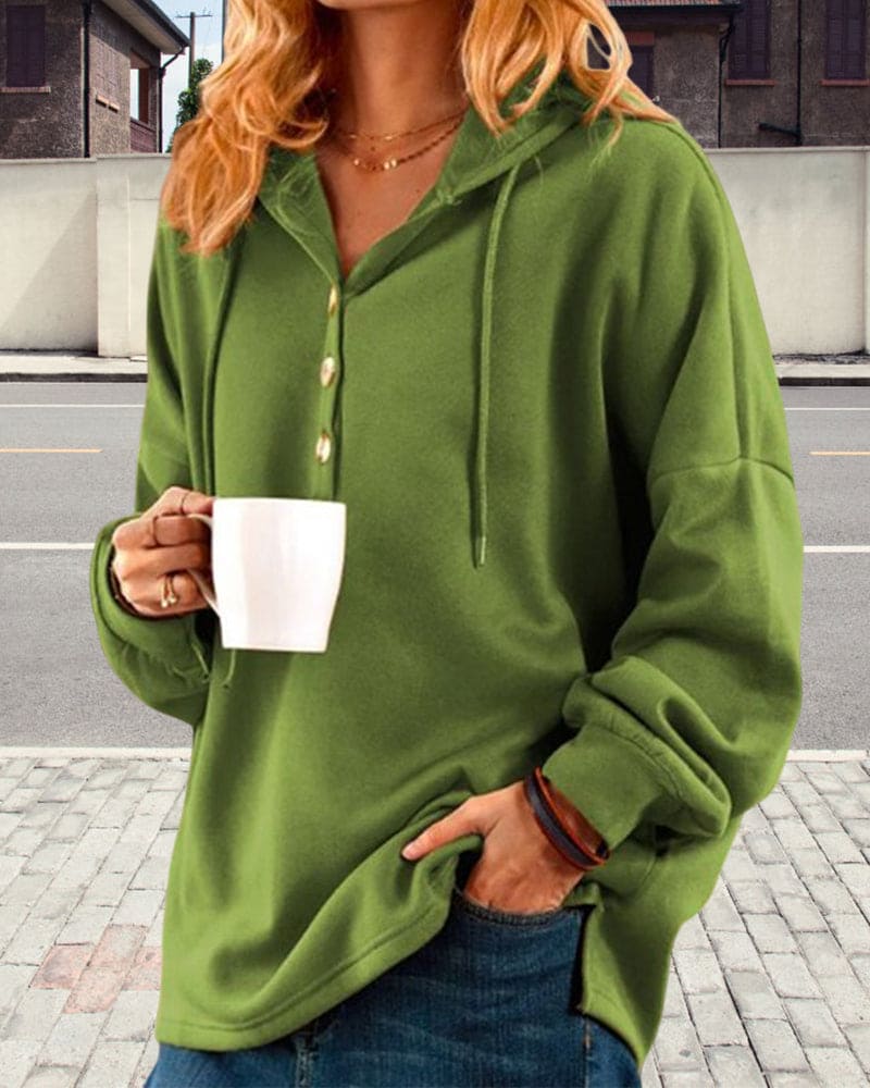 Bluza Oryssa | Przytulna bluza z kapturem z guzikami