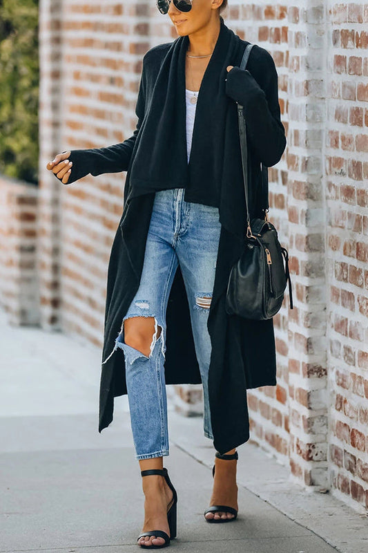 Ursina Cardigan | Długi dzianinowy otwarty kardigan