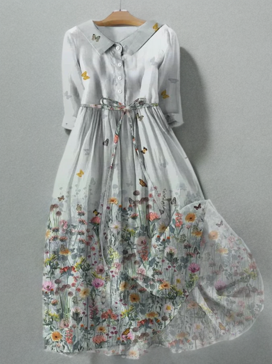 Alesha - Kieszonkowa sukienka w stylu vintage w kwiaty