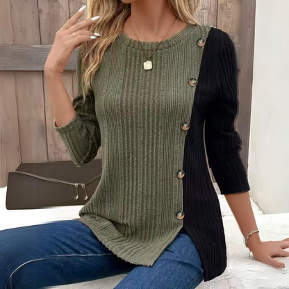 Alessia - Casualowa bluzka z długim rękawem