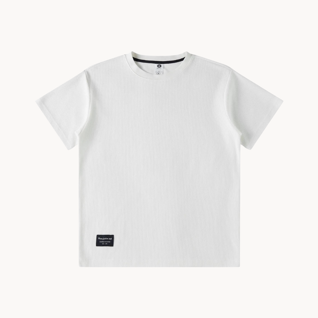 Kai | Ciężki bawełniany T-shirt z dzianiny waflowej