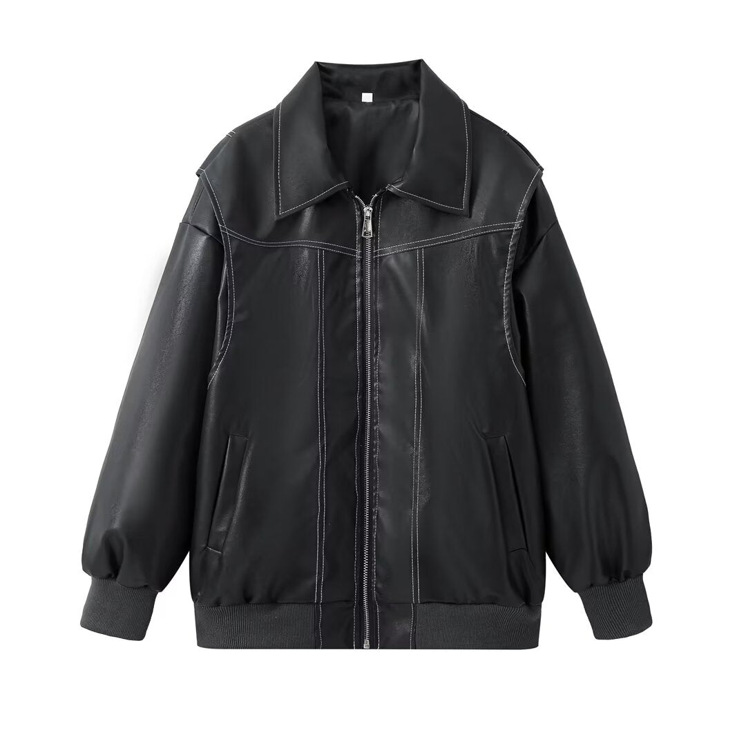 Élodie - Skórzana kurtka oversize