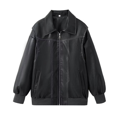 Élodie - Skórzana kurtka oversize