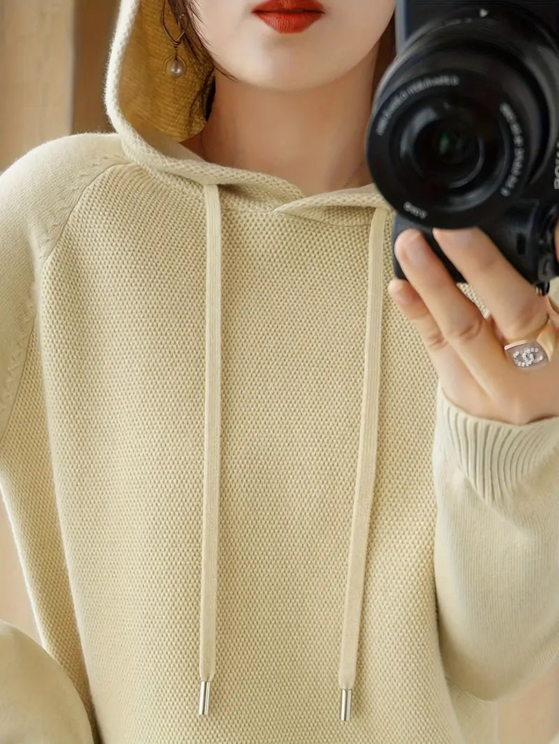 Bluza z kapturem Shanna ze sznurkiem ściągającym, swobodna bluza z długim rękawem