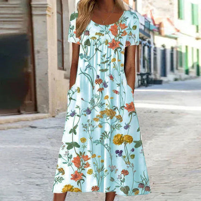 Heirich - Letnia sukienka z kwiatowym wzorem w stylu boho