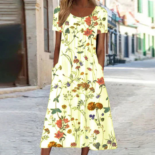 Heirich - Letnia sukienka z kwiatowym wzorem w stylu boho