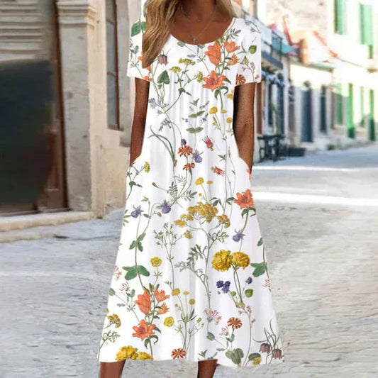 Heirich - Letnia sukienka z kwiatowym wzorem w stylu boho