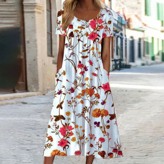 Heirich - Letnia sukienka z kwiatowym wzorem w stylu boho