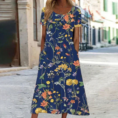 Heirich - Letnia sukienka z kwiatowym wzorem w stylu boho