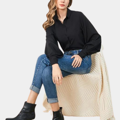 Oceane - Elegancka bluzka damska z biskupimi rękawami