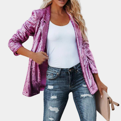 MELANIE | Stylowy brokatowy blezer damski