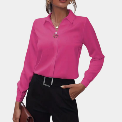 Sienna - Elegancka gładka bluzka damska