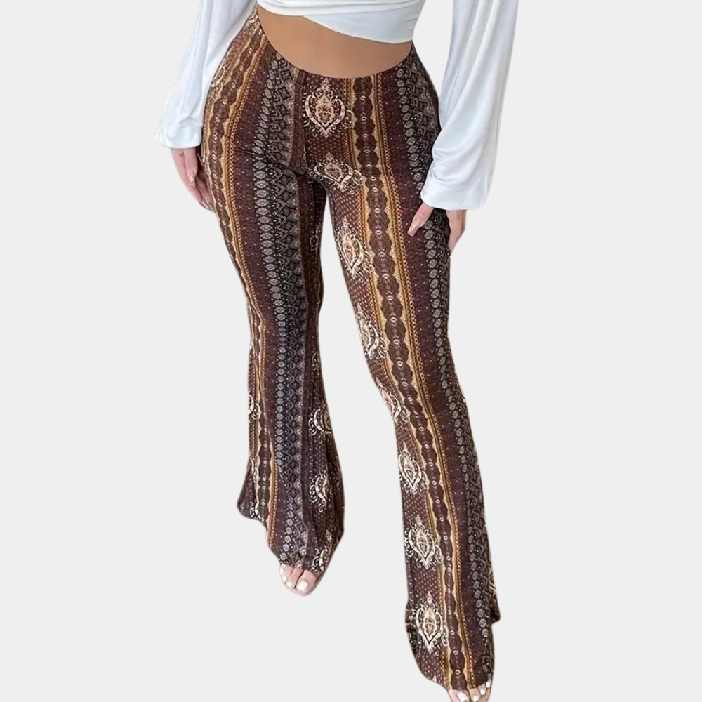 Rozkloszowane spodnie w stylu boho dla kobiet