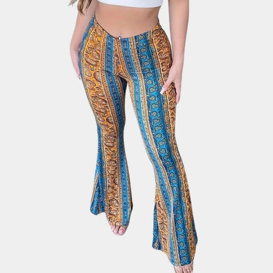 Rozkloszowane spodnie w stylu boho dla kobiet