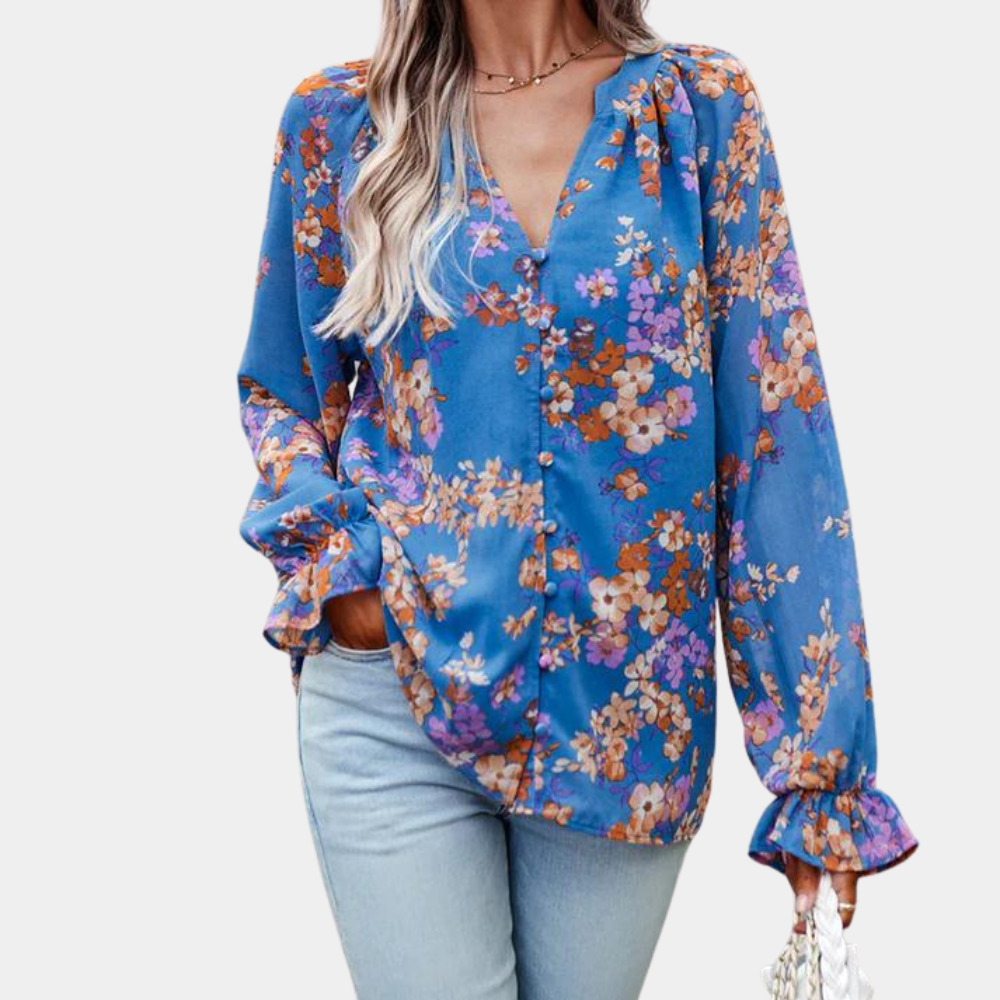 Elegancka bluzka damska w kwiaty