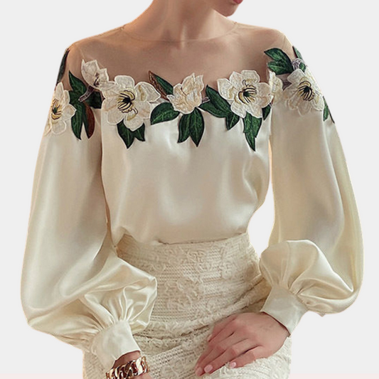 Elegancka bluzka damska w kwiaty