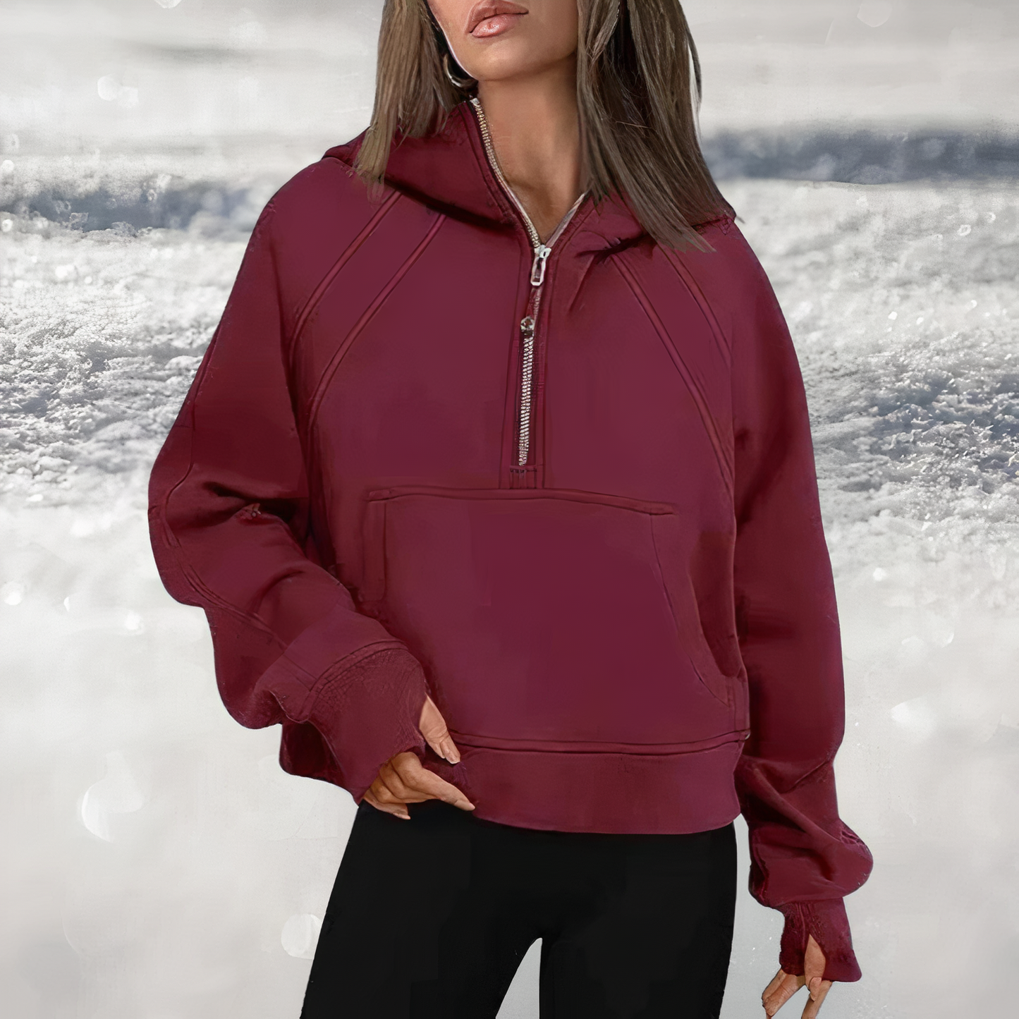 Bluza z kapturem Shanna | Half-zip