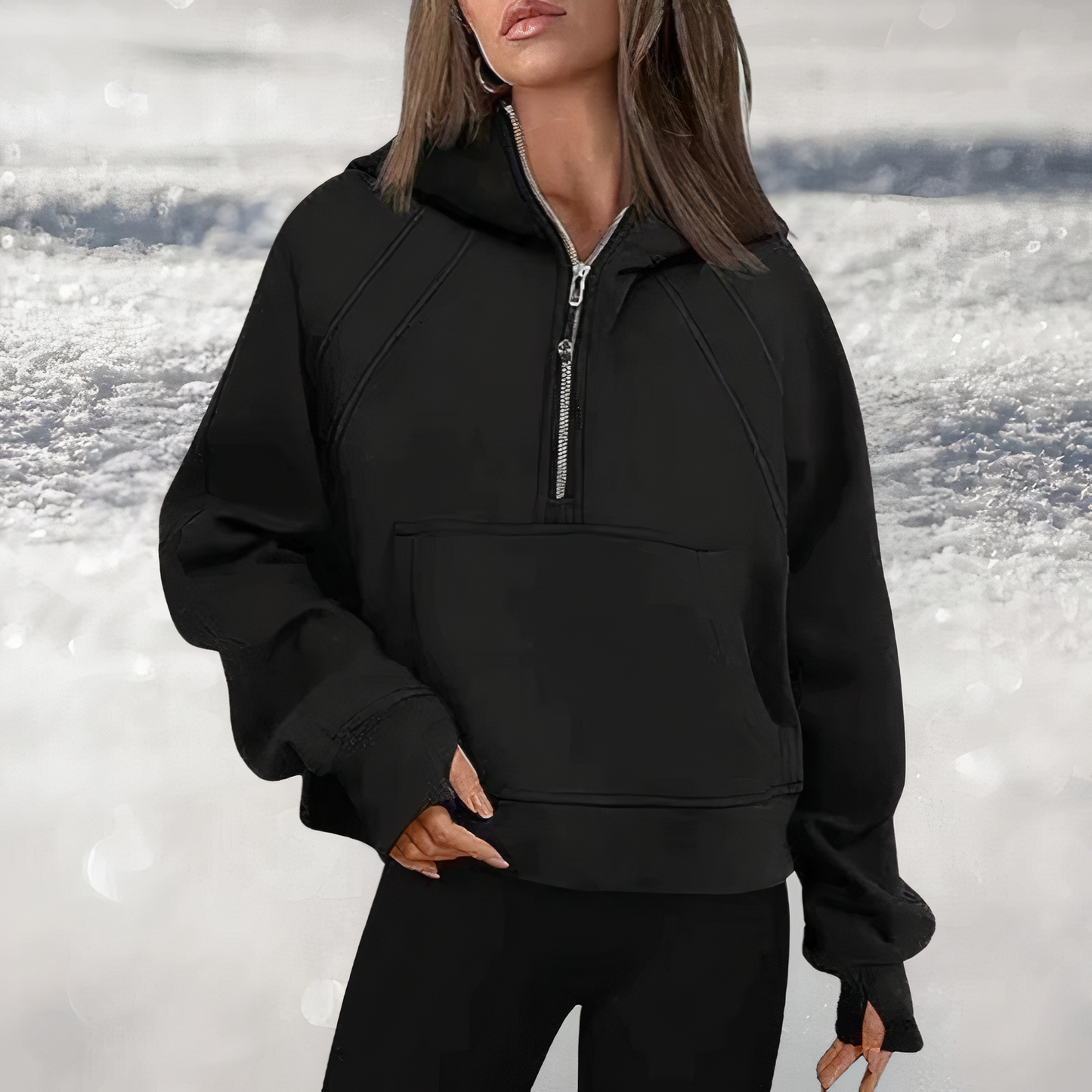 Bluza z kapturem Shanna | Half-zip