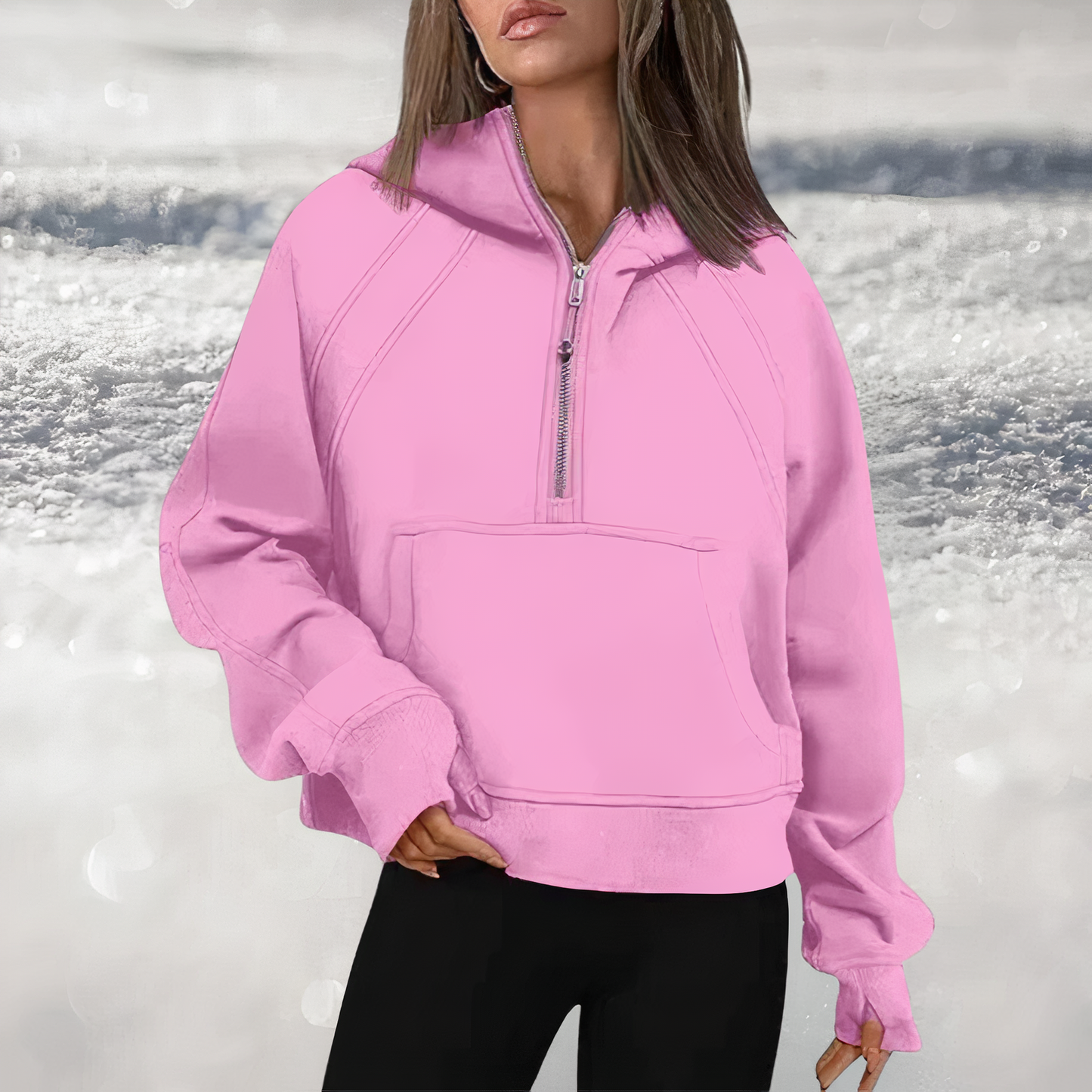Bluza z kapturem Shanna | Half-zip