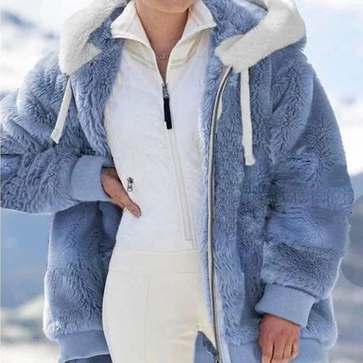 Wygodna pluszowa bluza zimowa z kapturem - Celeste