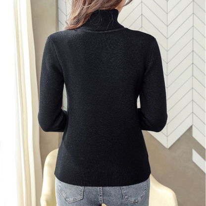 Aksamitny sweter podszyty miękkim aksamitem