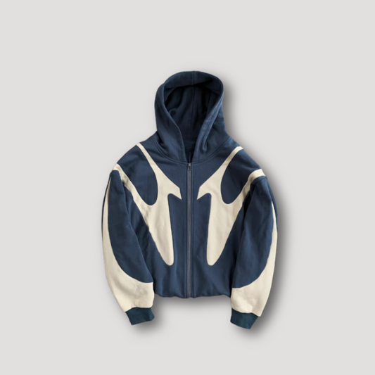 Alex - Bluza z zamkiem błyskawicznym Tribal Blanc