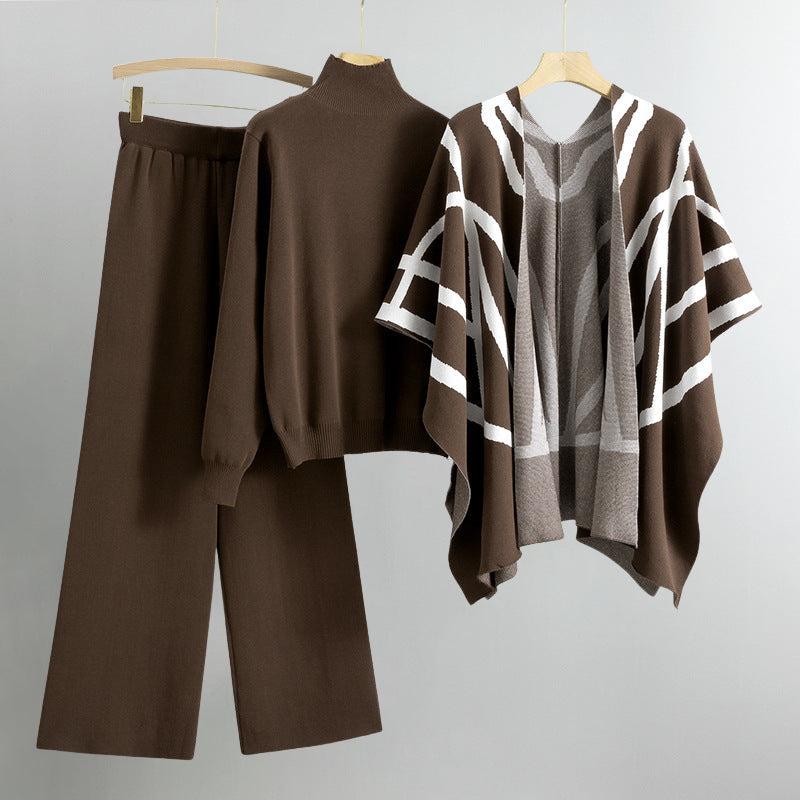 Amelia - Damski komplet dzianinowy w kolorze khaki allure