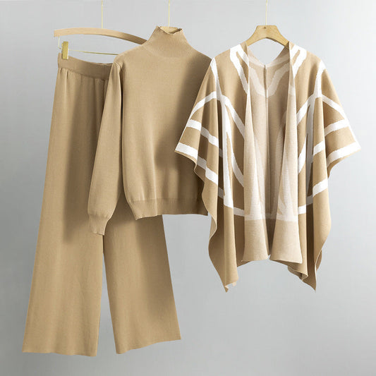 Amelia - Damski komplet dzianinowy w kolorze khaki allure