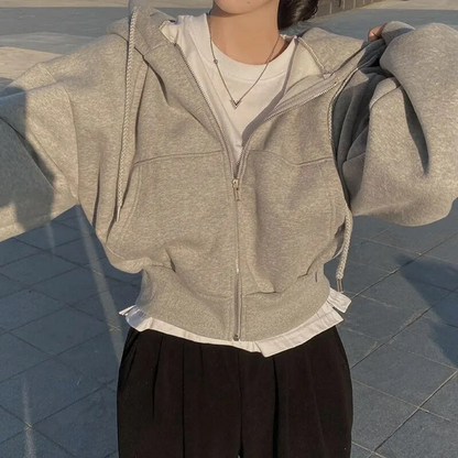 Bluza z kapturem Shanna | Oversized Zip-Up dla kobiet