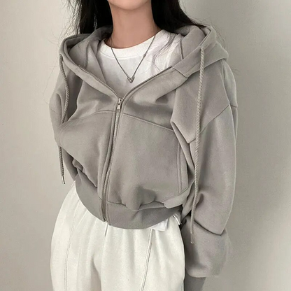 Bluza z kapturem Shanna | Oversize Zipper dla kobiet