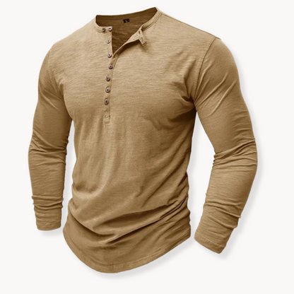 Henry | Stylowa bawełniana koszulka Henley Comfort
